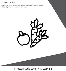 Web line icon. Apple and carrot, healthy eating