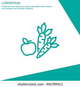 Web line icon. Apple and carrot, healthy eating