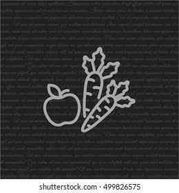 Web line icon. Apple and carrot, healthy eating