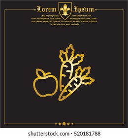 Web line icon. Apple and carrot, healthy eating