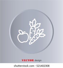 Web line icon. Apple and carrot, healthy eating