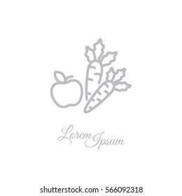Web line icon. Apple and carrot, healthy eating