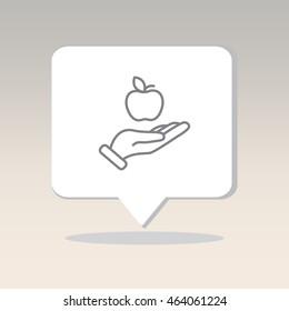 Web line icon. Apple in hand