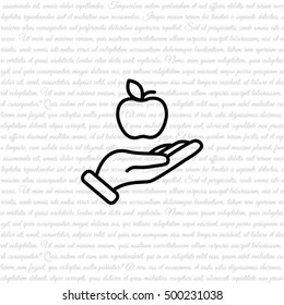 Web line icon. Apple in hand