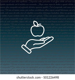Web line icon. Apple in hand