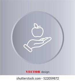 Web line icon. Apple in hand