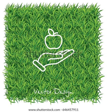 Web line icon. Apple in hand