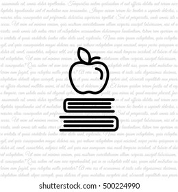 Web line icon. Apple on books, knowledge icon