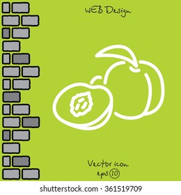 Web line icon. Apricot