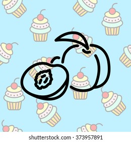 Web line icon. Apricot