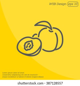 Web line icon. Apricot
