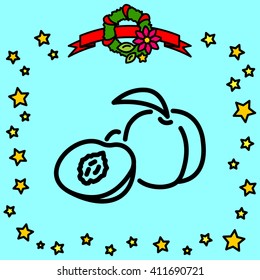 Web line icon. Apricot