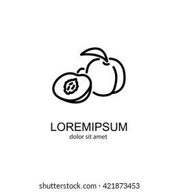 Web line icon. Apricot