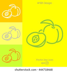 Web line icon. Apricot