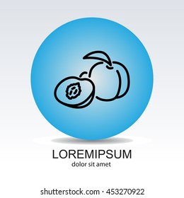 Web line icon. Apricot