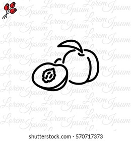 Web line icon. Apricot