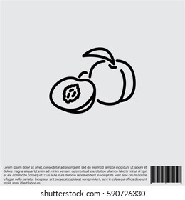 Web line icon. Apricot