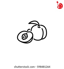 Web line icon. Apricot
