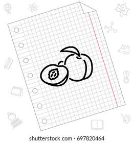 Web line icon. Apricot