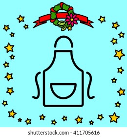 Web line icon. Apron