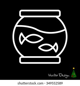 Web line icon. Aquarium.