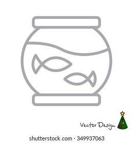 Web line icon. Aquarium.