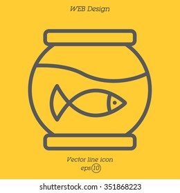 Web line icon. Aquarium.