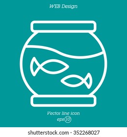 Web line icon. Aquarium.