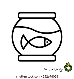 Web line icon. Aquarium.