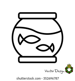 Web line icon. Aquarium.