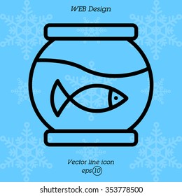 Web line icon. Aquarium.