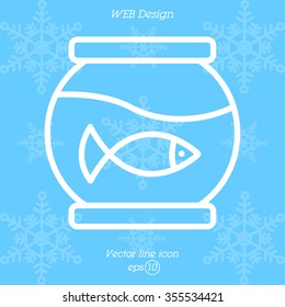 Web line icon. Aquarium.
