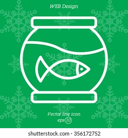 Web line icon. Aquarium.