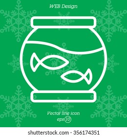 Web line icon. Aquarium.