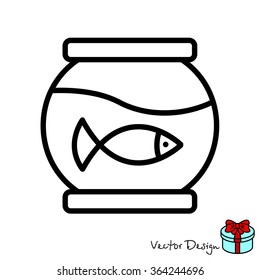 Web line icon. Aquarium.