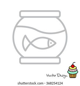Web line icon. Aquarium.