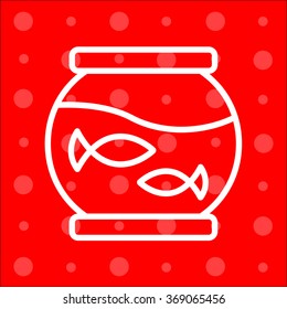 Web line icon. Aquarium.