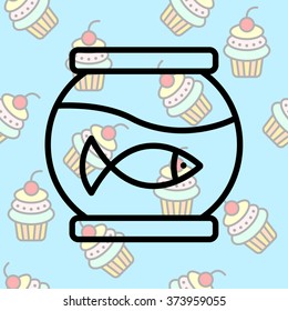 Web line icon. Aquarium.
