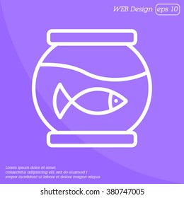 Web line icon. Aquarium.
