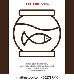 Web line icon. Aquarium.