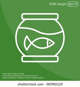 Web line icon. Aquarium.