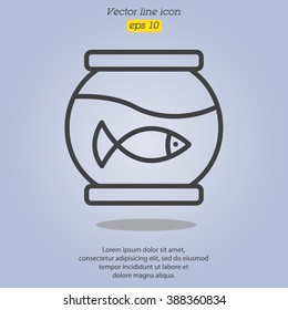 Web line icon. Aquarium.