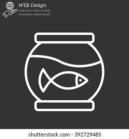 Web line icon. Aquarium.