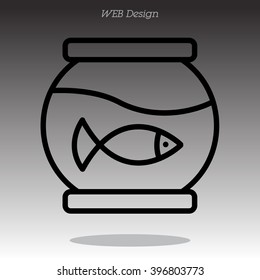 Web line icon. Aquarium.