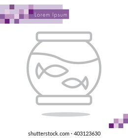 Web line icon. Aquarium.