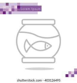 Web line icon. Aquarium.