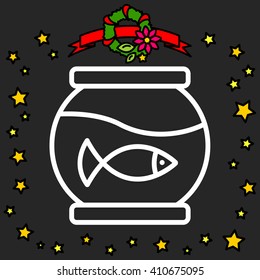 Web line icon. Aquarium.