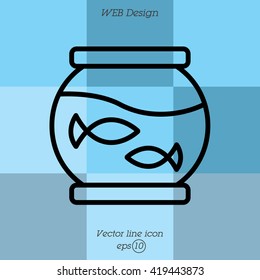 Web line icon. Aquarium.