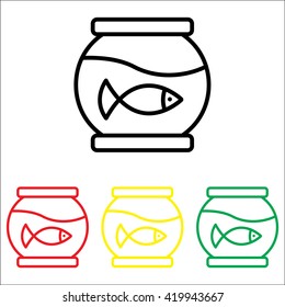 Web line icon. Aquarium.