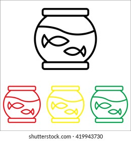 Web line icon. Aquarium.